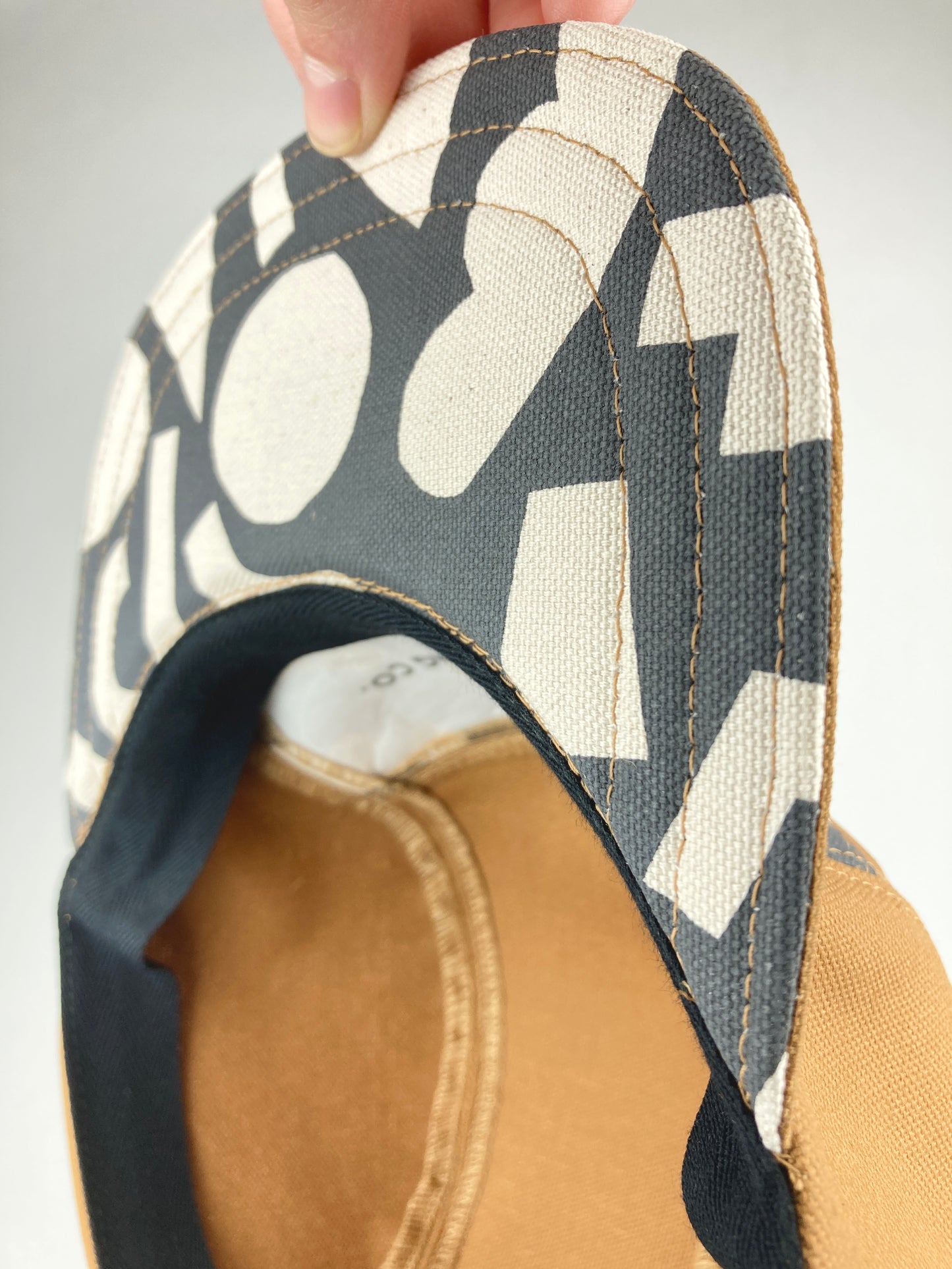 Hand Printed Camp Hat - Charcoal Geo