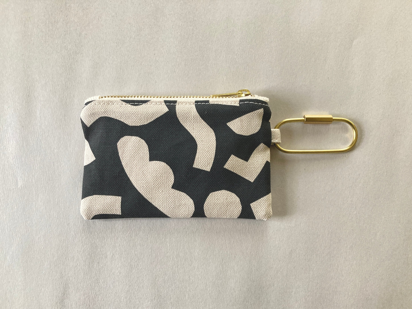 Mini Clip Zip - Charcoal Geo