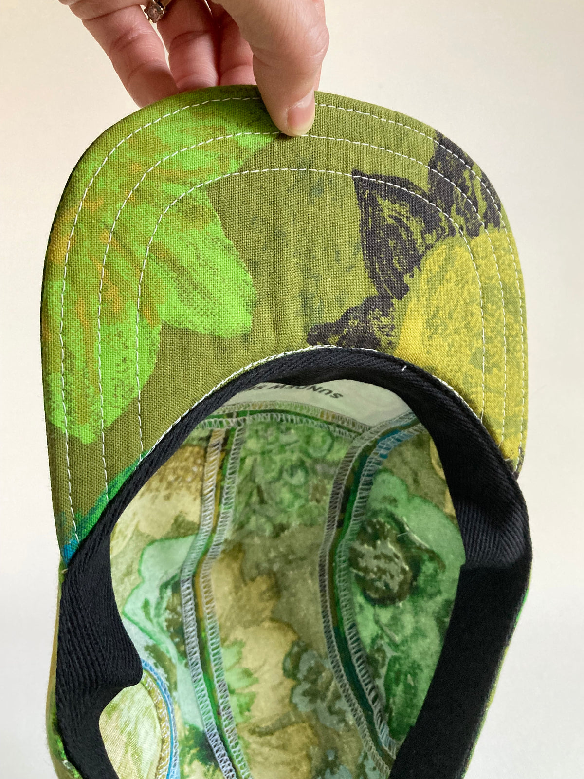 Vintage Textile Hat - Olive Floral 2