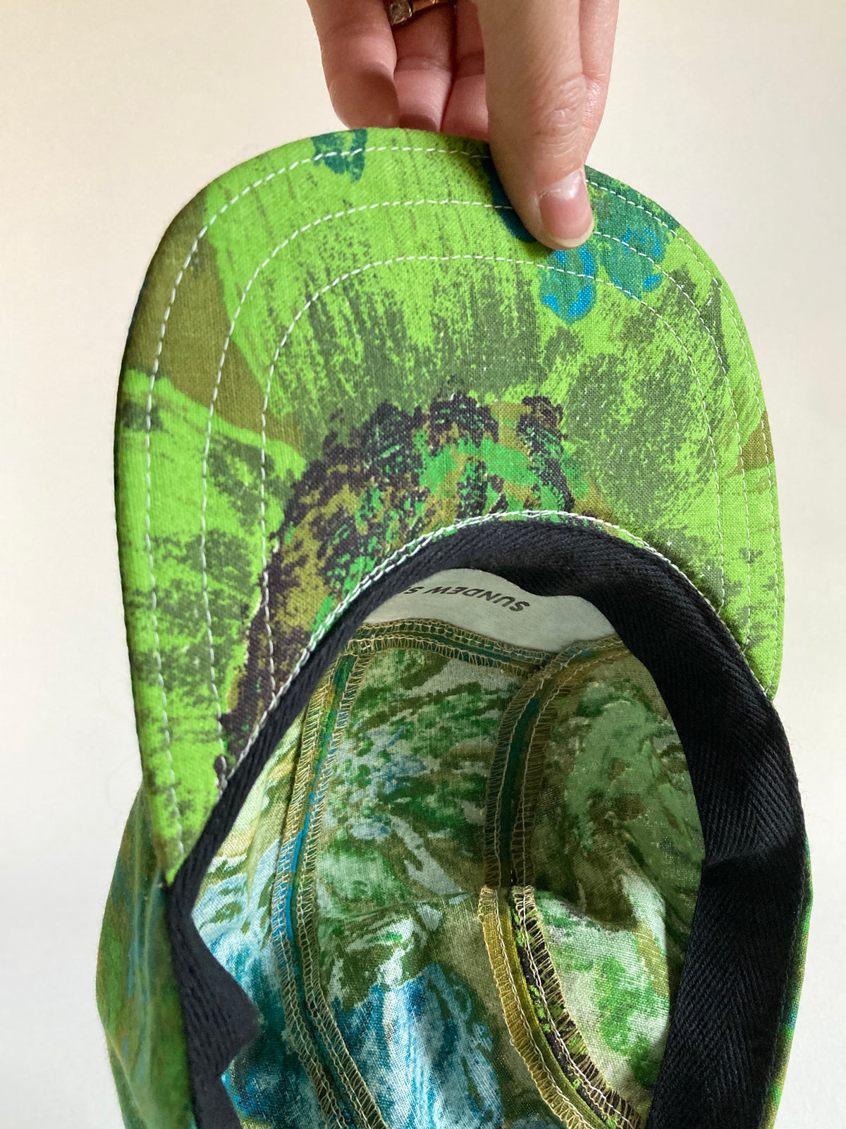 Vintage Textile Hat - Olive Floral 3