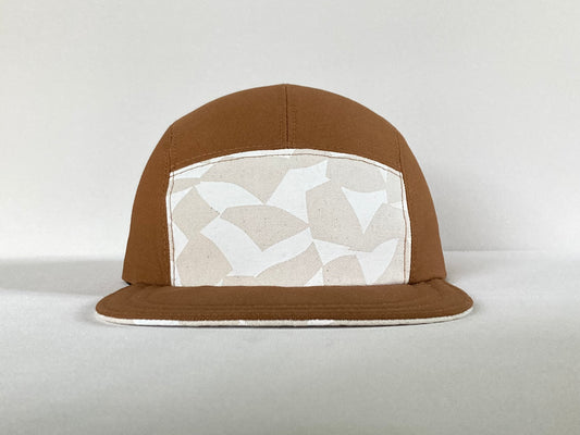 Kids’ Hand Printed Camp Hat - Natural Loose Leaf