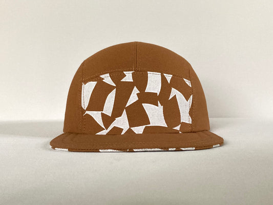 Kids’ Hand Printed Camp Hat - Nutmeg Loose Leaf