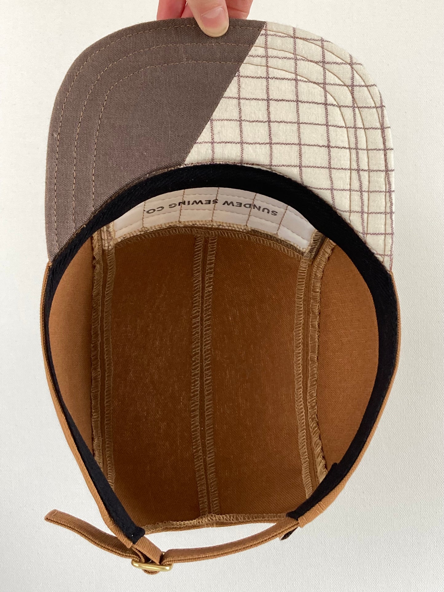 Quilted Camp Hat - Fifty Fifty Taupe Grid