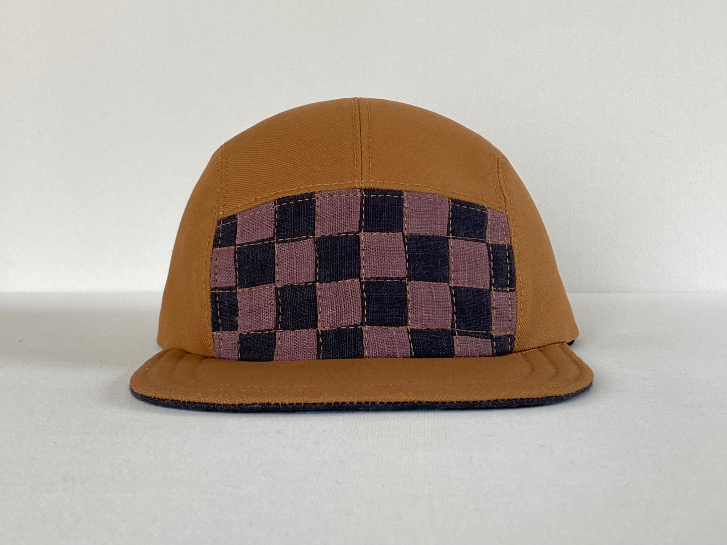 Quilted Camp Hat - Checkerboard Plum