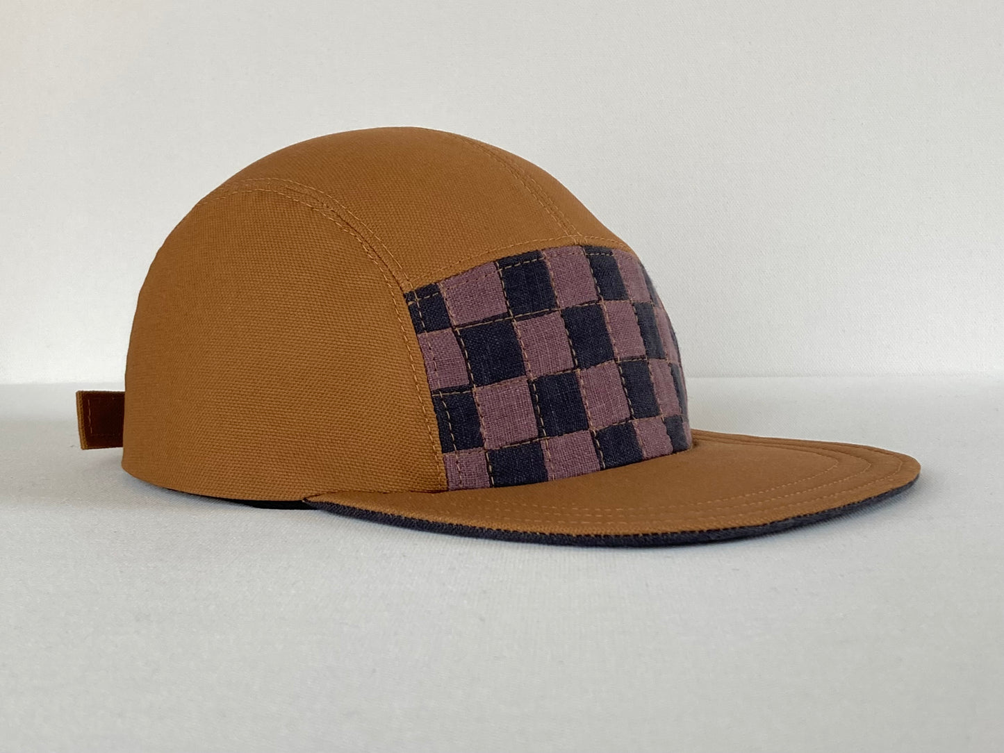 Quilted Camp Hat - Checkerboard Plum