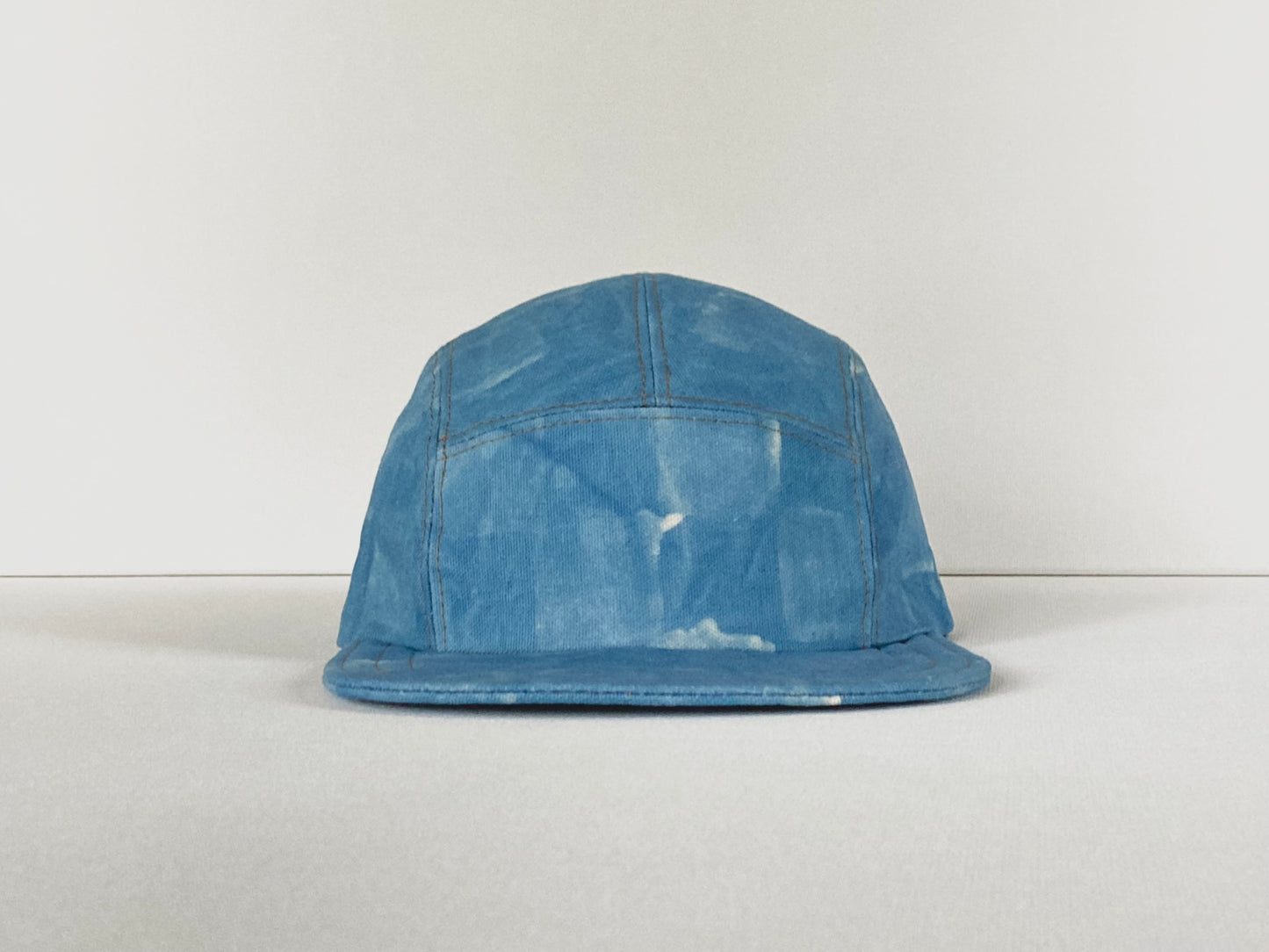 Naturally Dyed Camp Hat - Sky Blue Checkerboard Fade