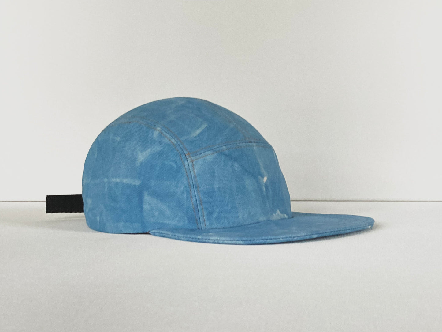 Naturally Dyed Camp Hat - Sky Blue Checkerboard Fade