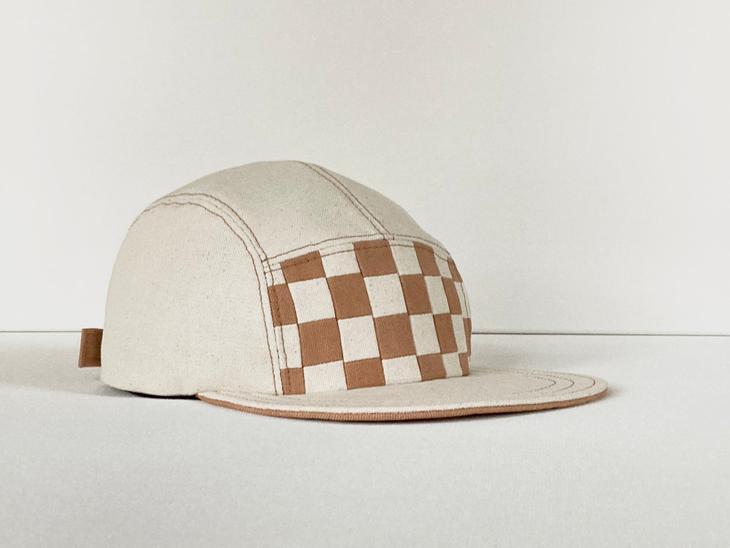 Naturally Dyed Camp Hat - Cinnamon Checkerboard