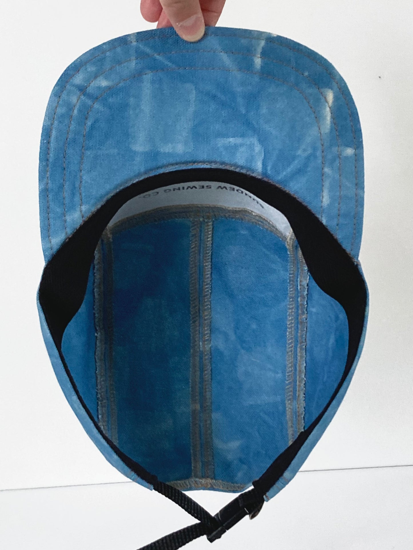 Naturally Dyed Camp Hat - Sky Blue Checkerboard Fade
