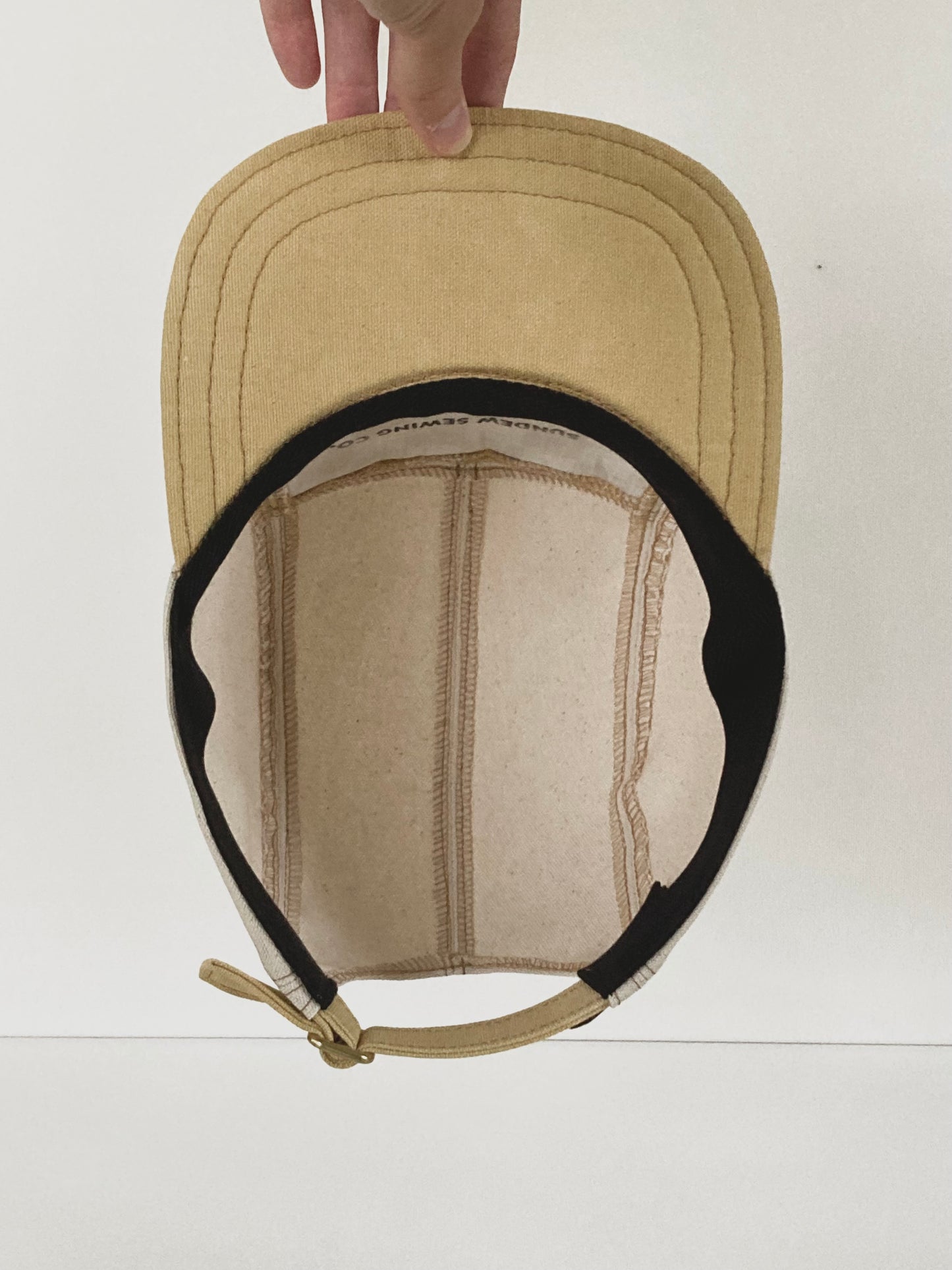 Naturally Dyed Camp Hat - Yellow Checkerboard