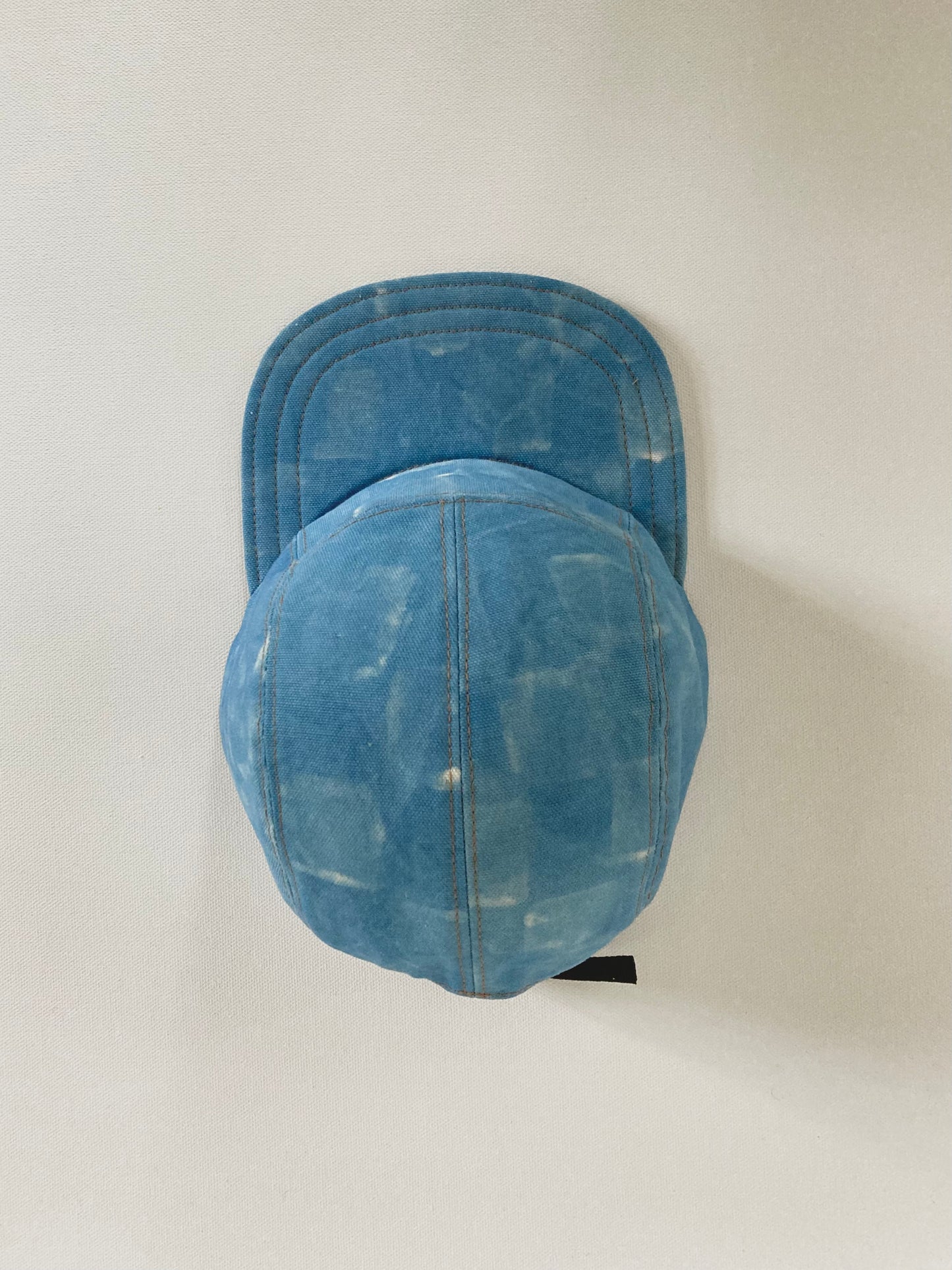 Naturally Dyed Camp Hat - Sky Blue Checkerboard Fade