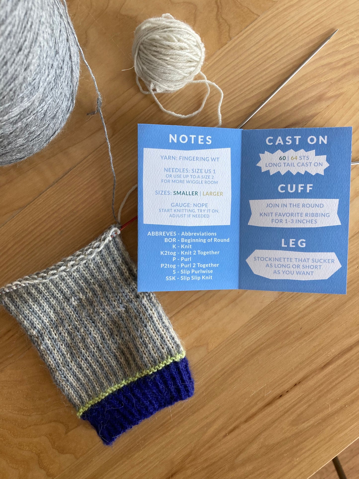 Top Down Sock Mini Zine