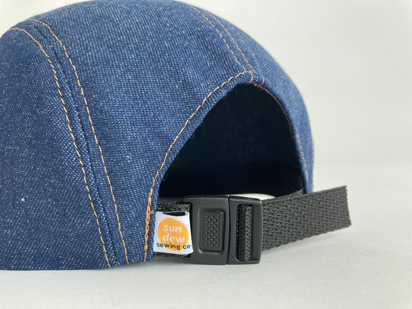 Hand Printed Camp Hat - Denim Loose Leaf
