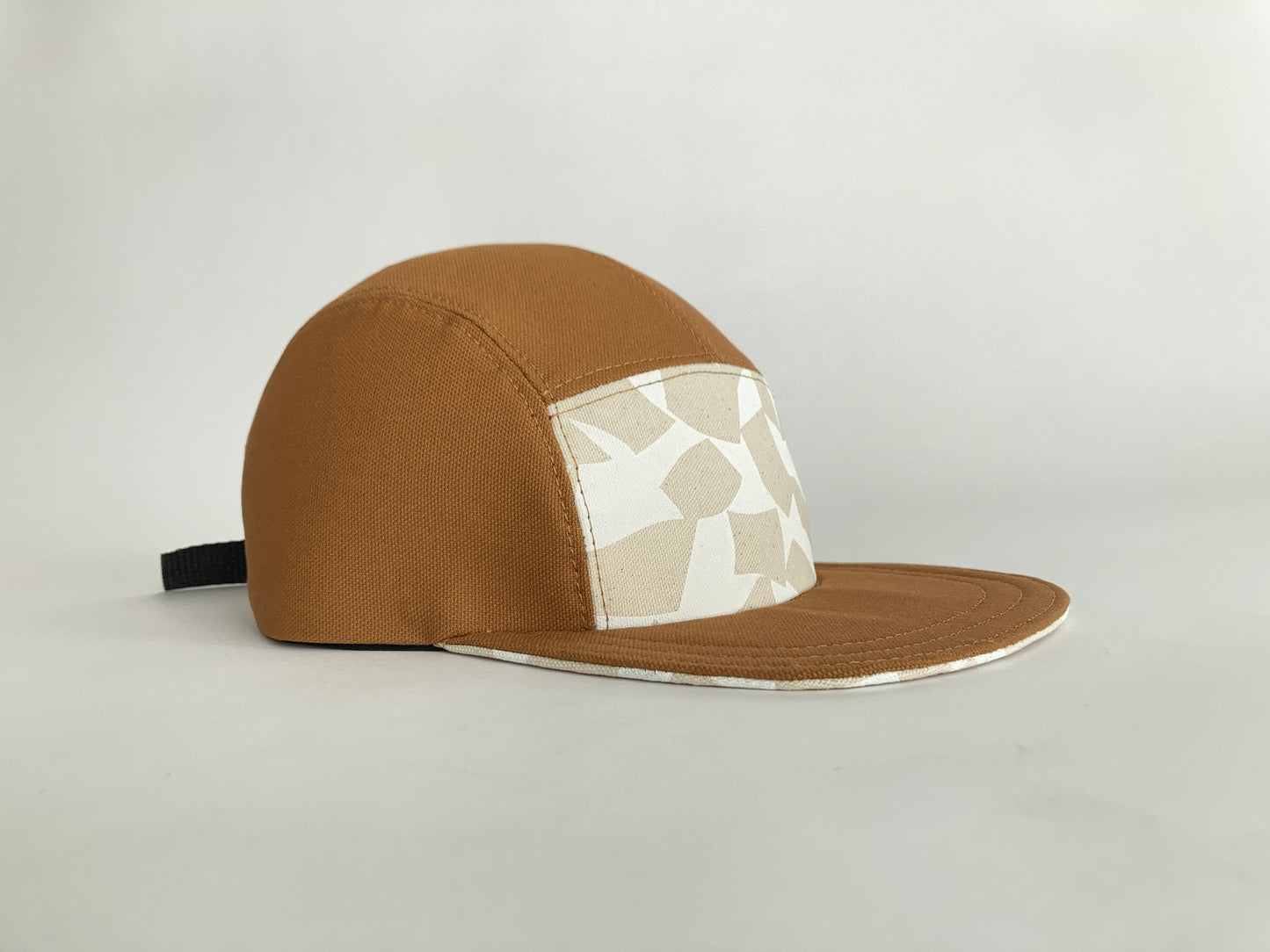 Hand Printed Camp Hat - Natural Loose Leaf