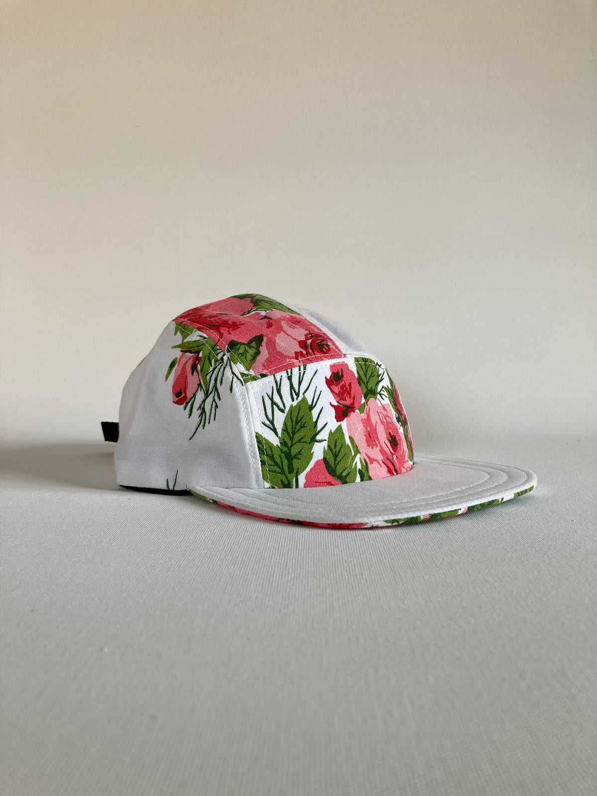 Vintage Tablecloth Hat - Pink Rose 1