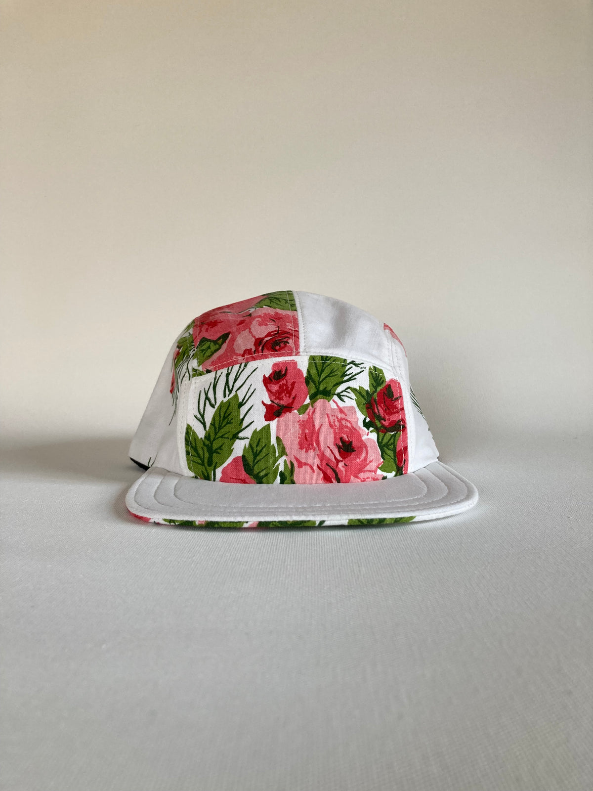 Vintage Tablecloth Hat - Pink Rose 1