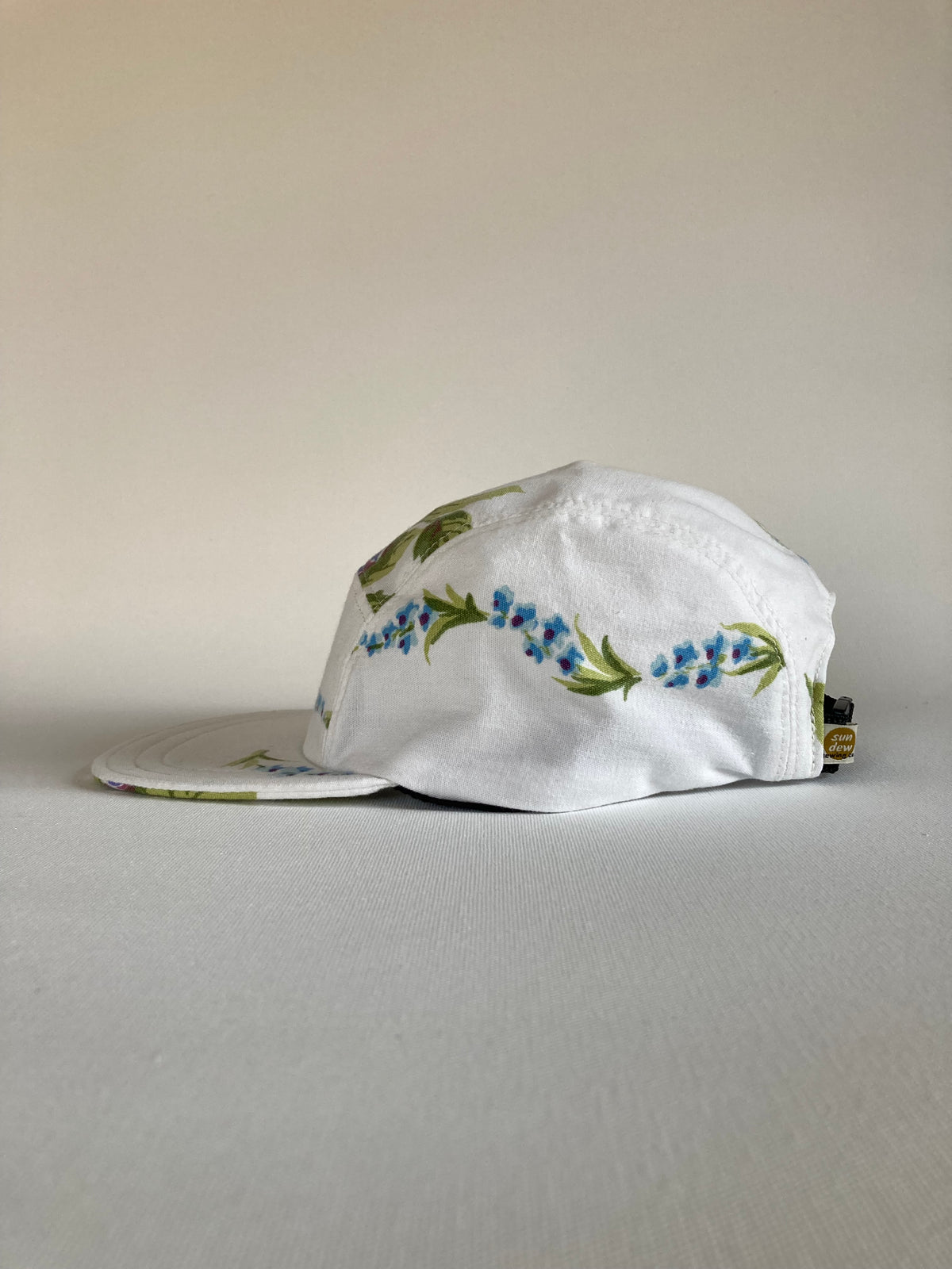 Vintage Tablecloth Hat - Blue Rose 1