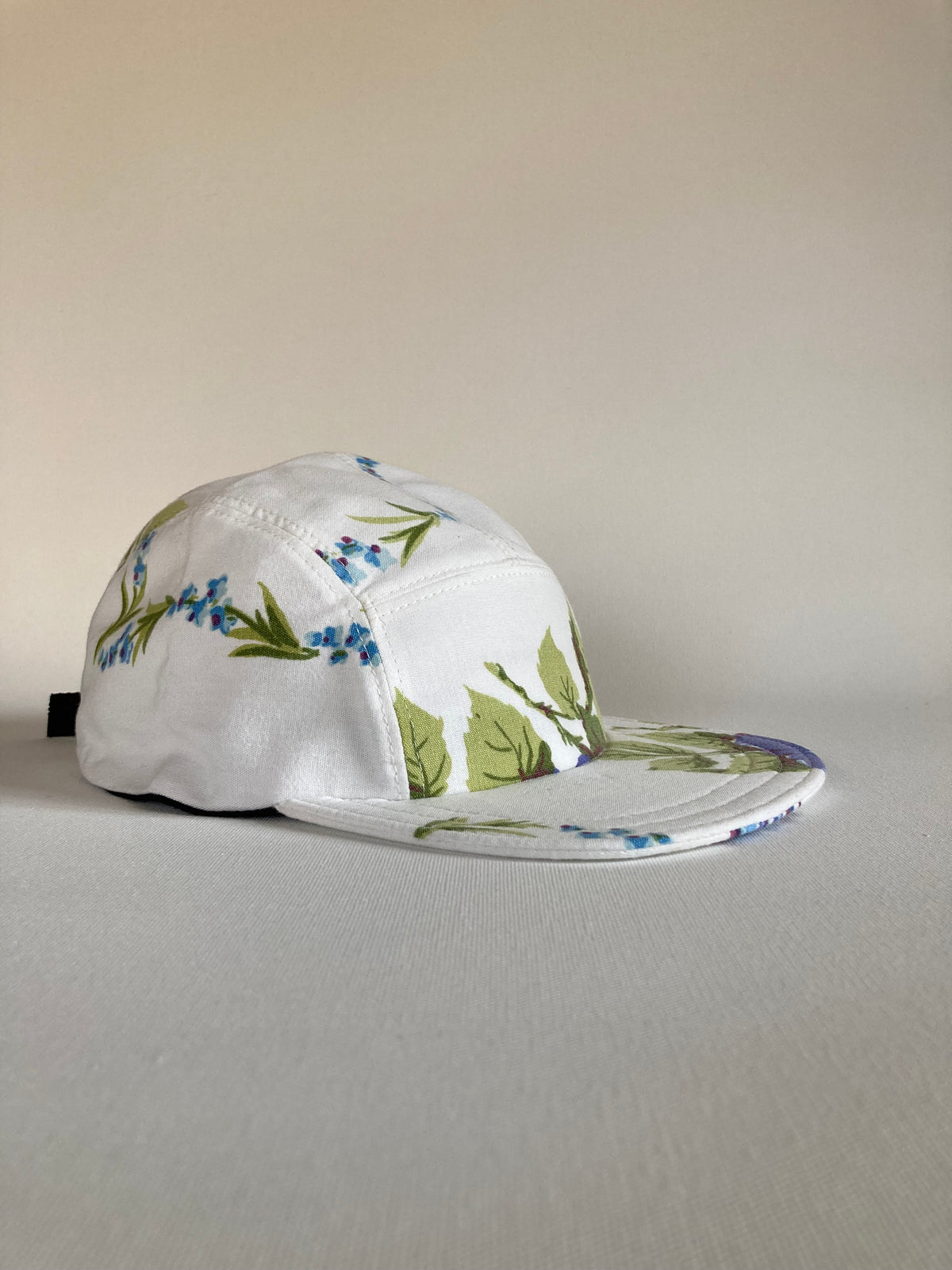 Vintage Tablecloth Hat - Blue Rose 2