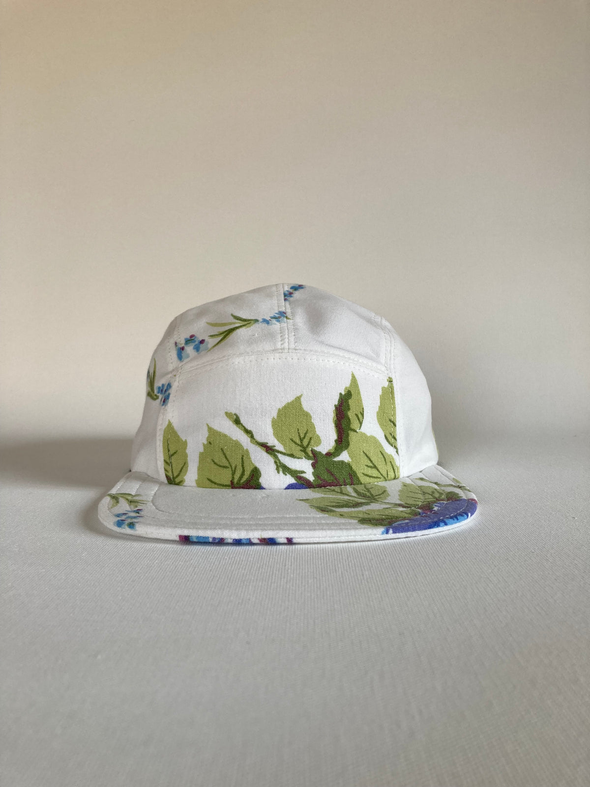 Vintage Tablecloth Hat - Blue Rose 2