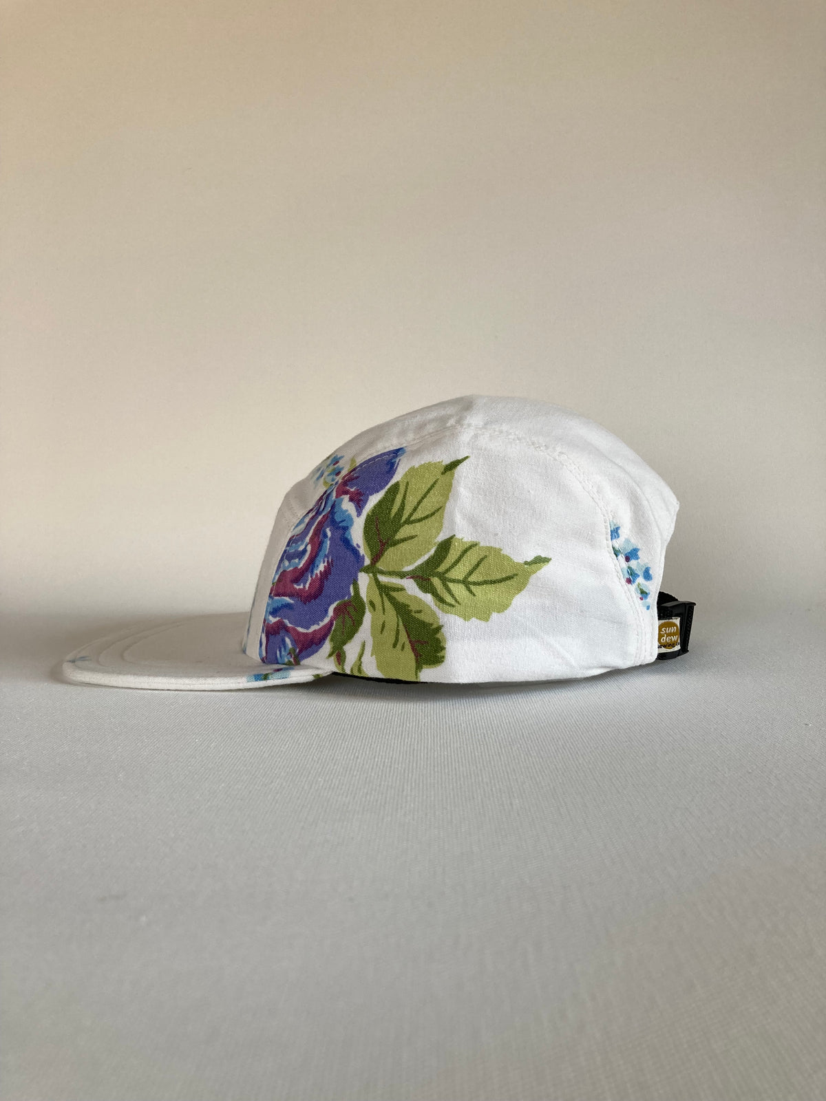 Vintage Tablecloth Hat - Blue Rose 3