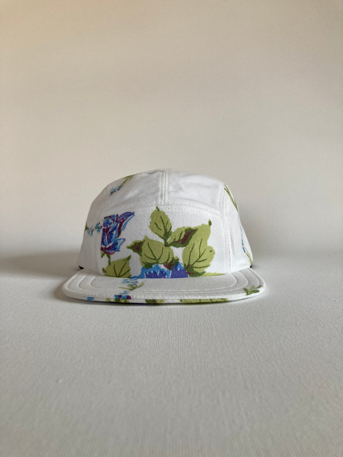 Vintage Tablecloth Hat - Blue Rose 4