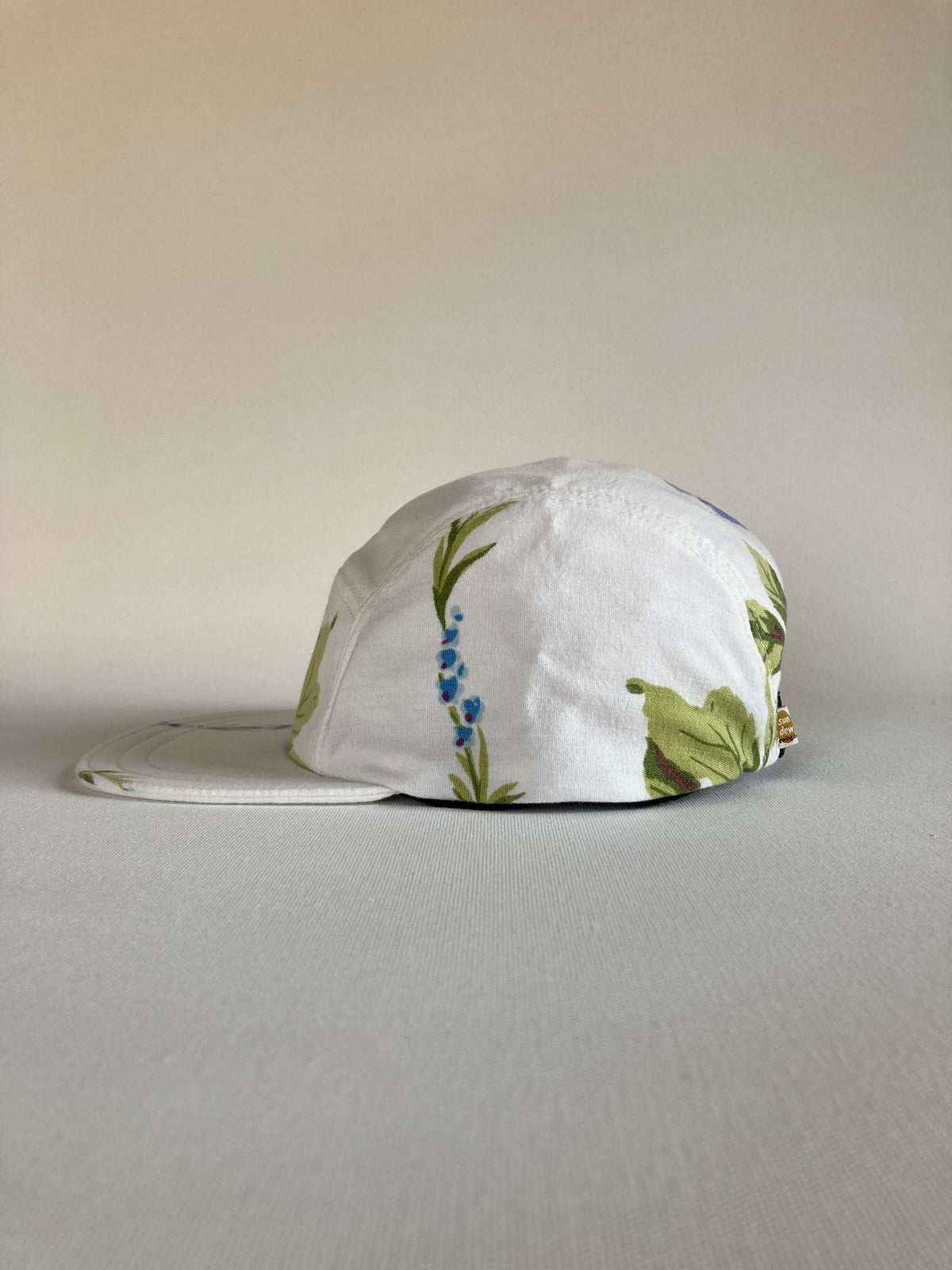 Vintage Tablecloth Hat - Blue Rose 4