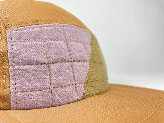 Quilted Camp Hat - Fifty Fifty Olive Mulberry