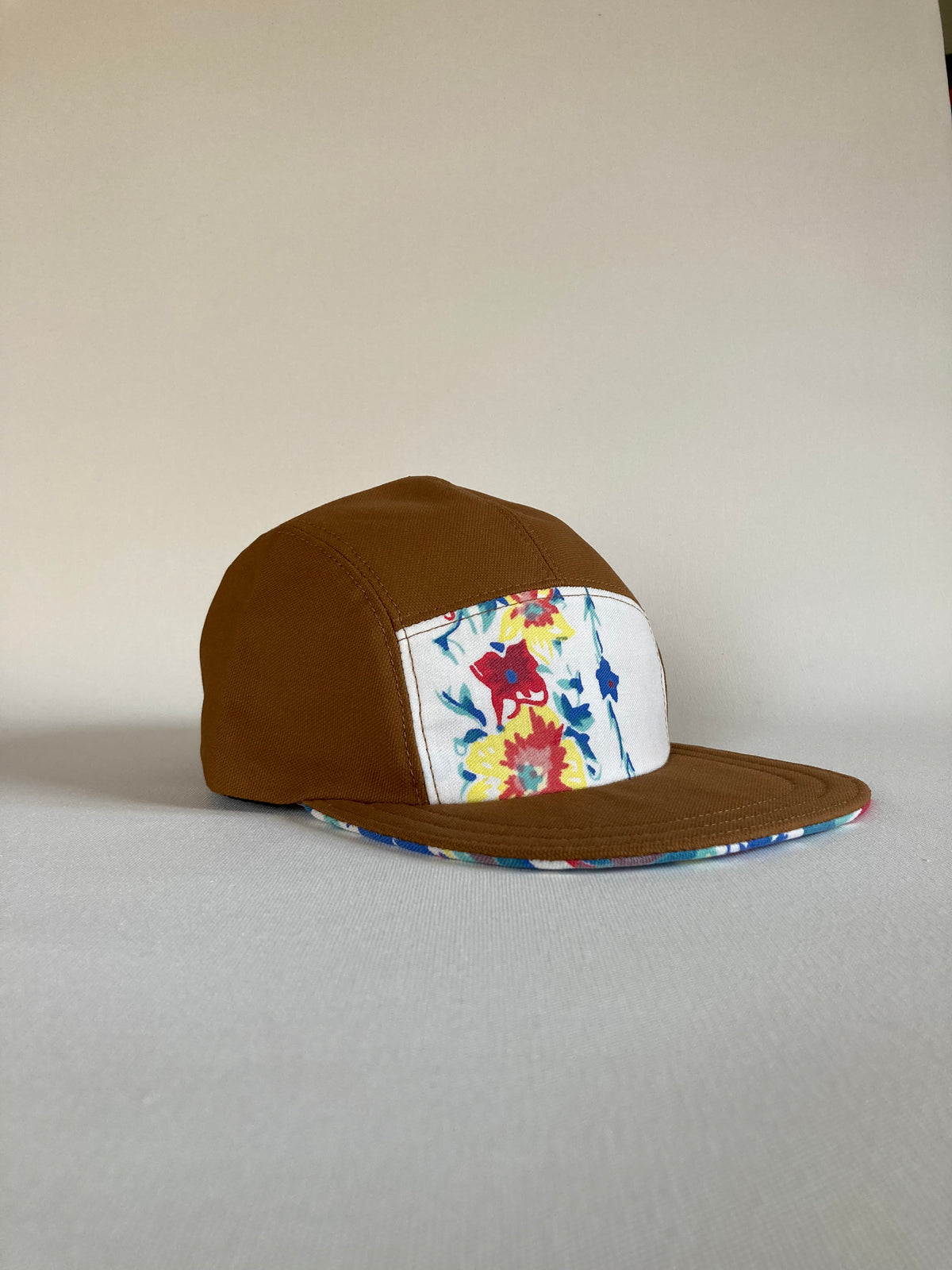 Vintage/Canvas Hat - Folk Flower 1