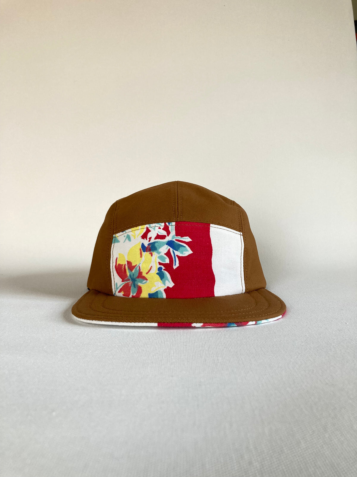 Vintage/Canvas Hat - Folk Flower 2