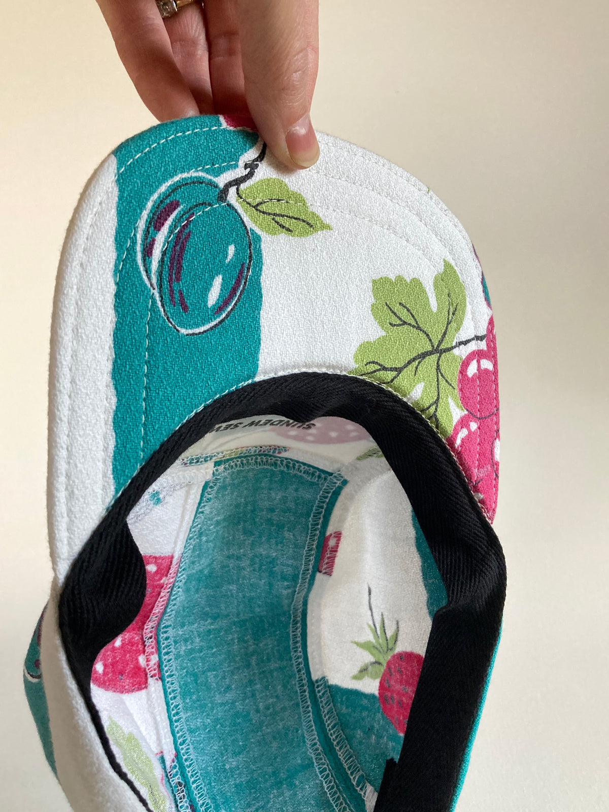 Vintage Tablecloth Hat - Fruit 1