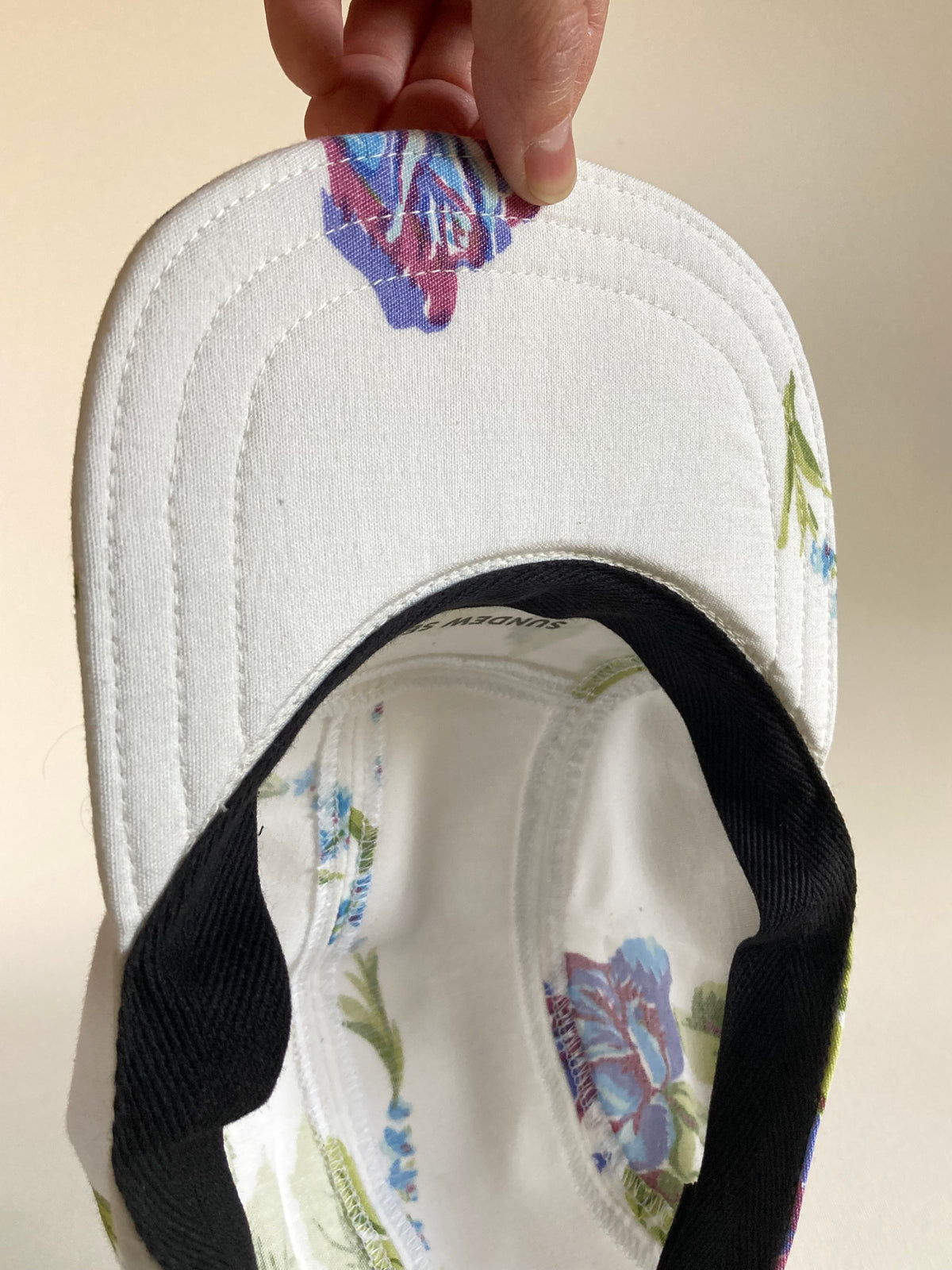 Vintage Tablecloth Hat - Blue Rose 2