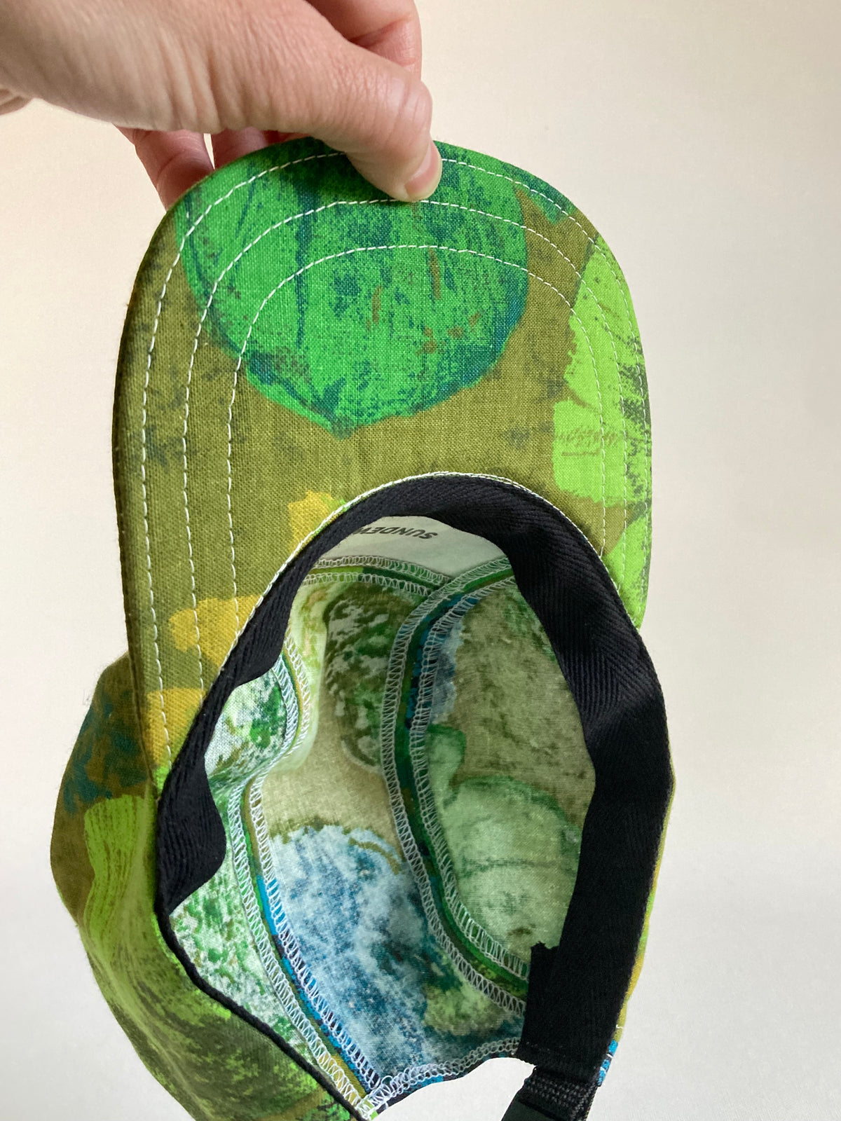 Vintage Textile Hat - Olive Floral 1