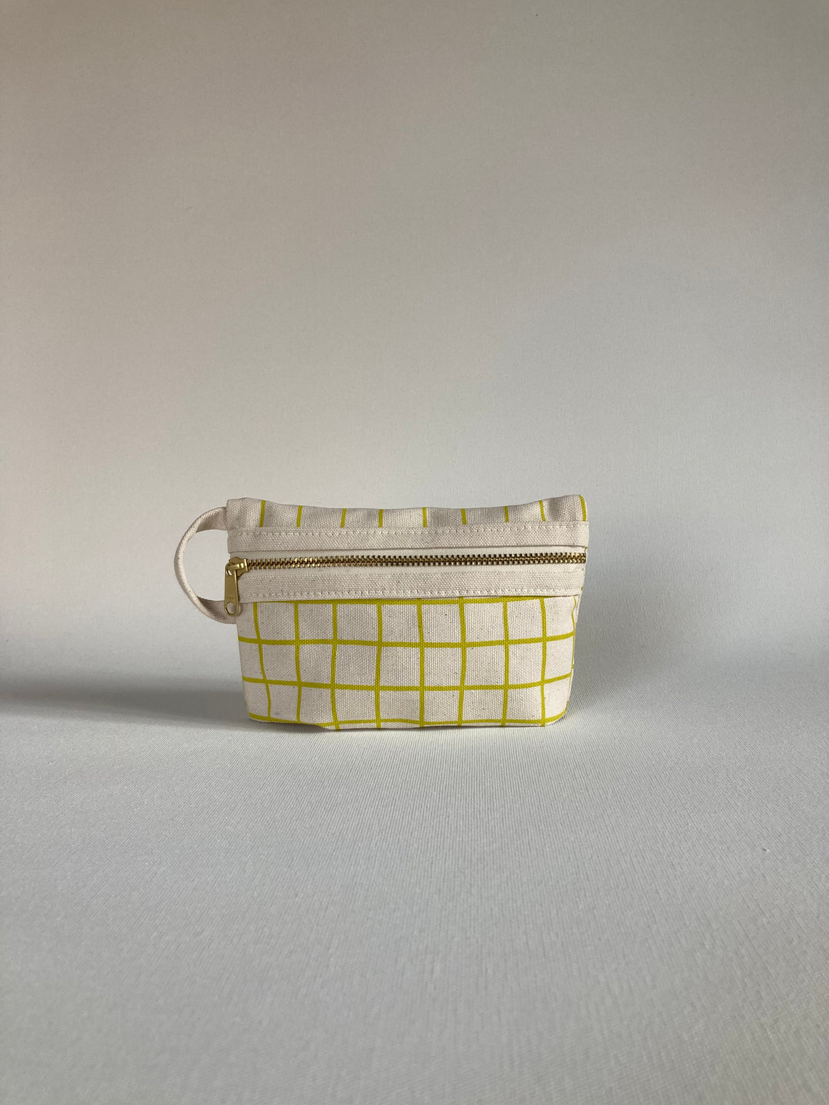 Small Loop Pouch - Chartreuse Grid