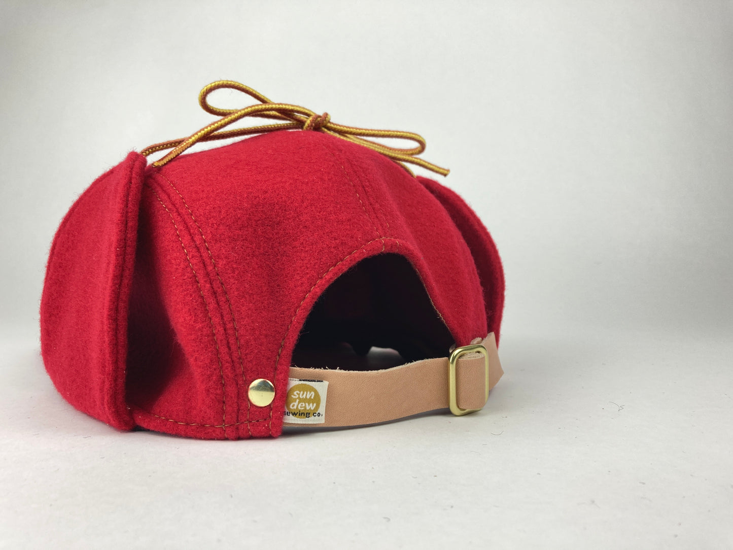 Wool Flap Cap - Tomato Red