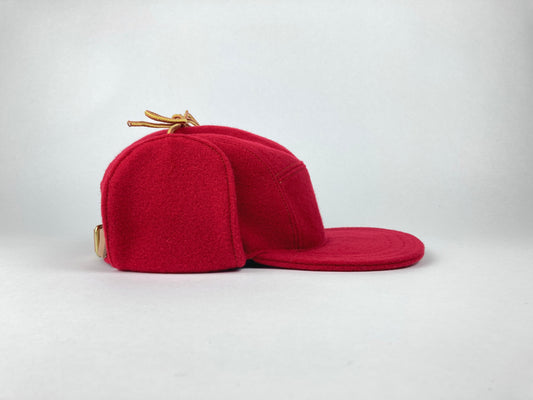 Wool Flap Cap - Tomato Red