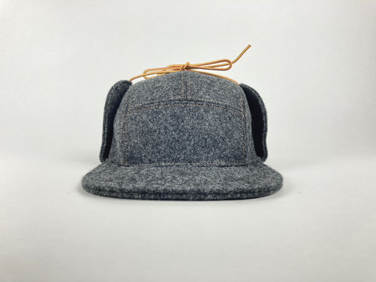 Wool Flap Cap - Charcoal Gray