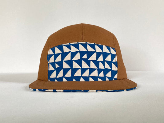 Hand Printed Camp Hat - Marine Shift