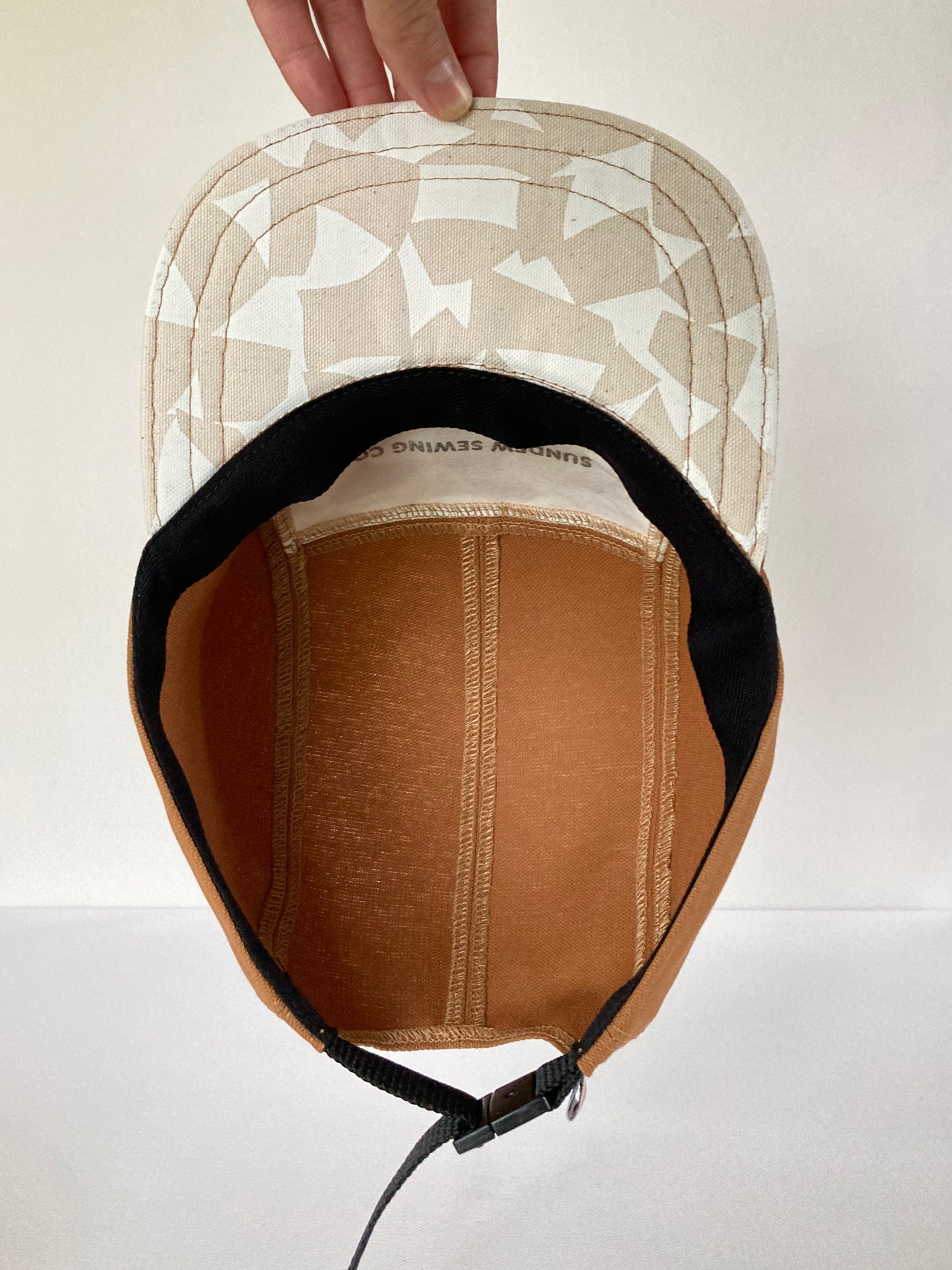 Hand Printed Camp Hat - Natural Loose Leaf