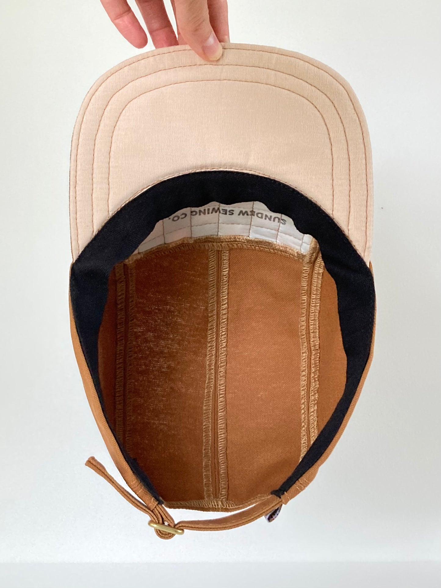 Quilted Camp Hat - Checkerboard Olive Blush