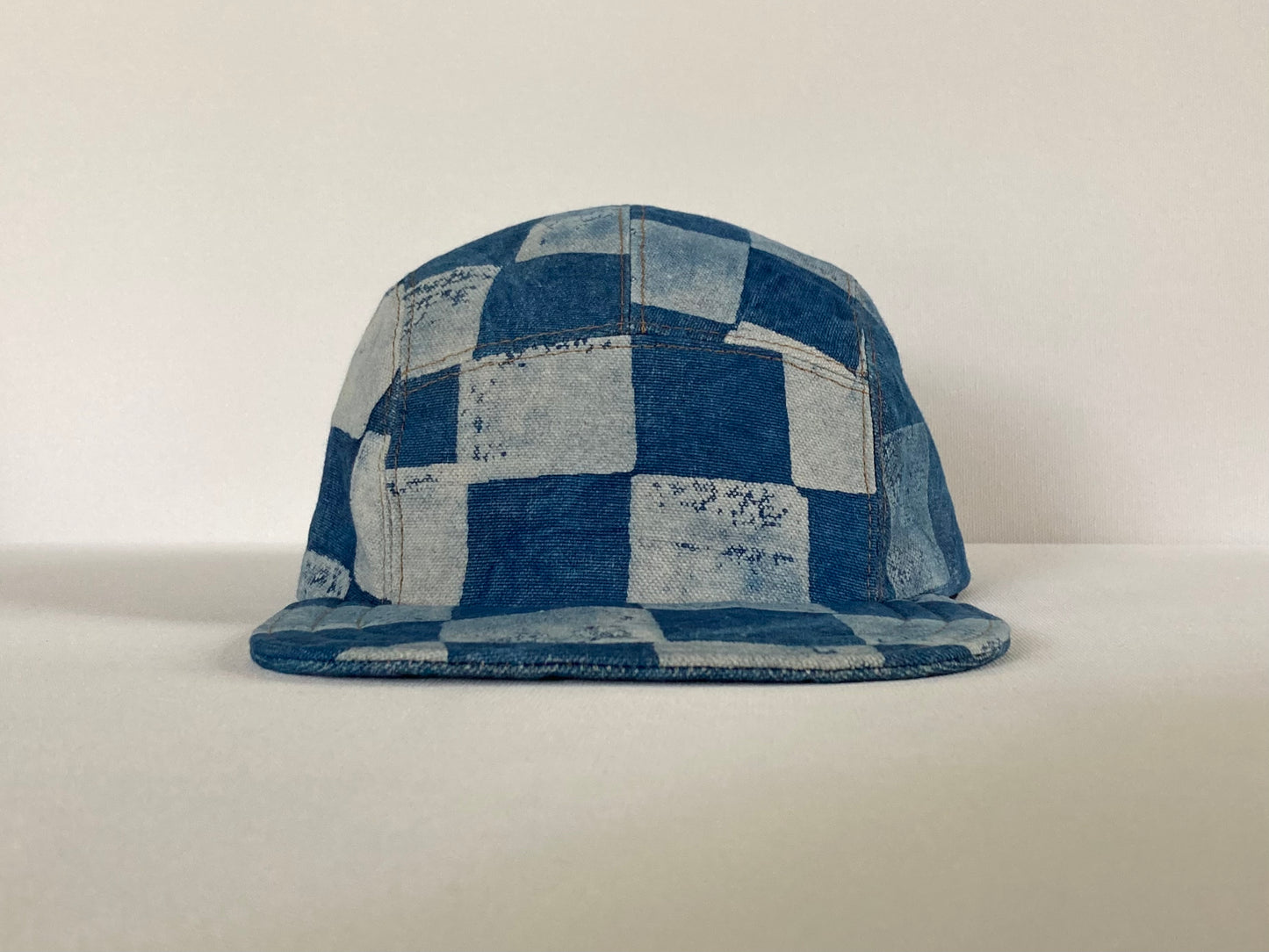 Indigo Camp Hat - Checkerboard