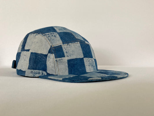 Indigo Camp Hat - Checkerboard