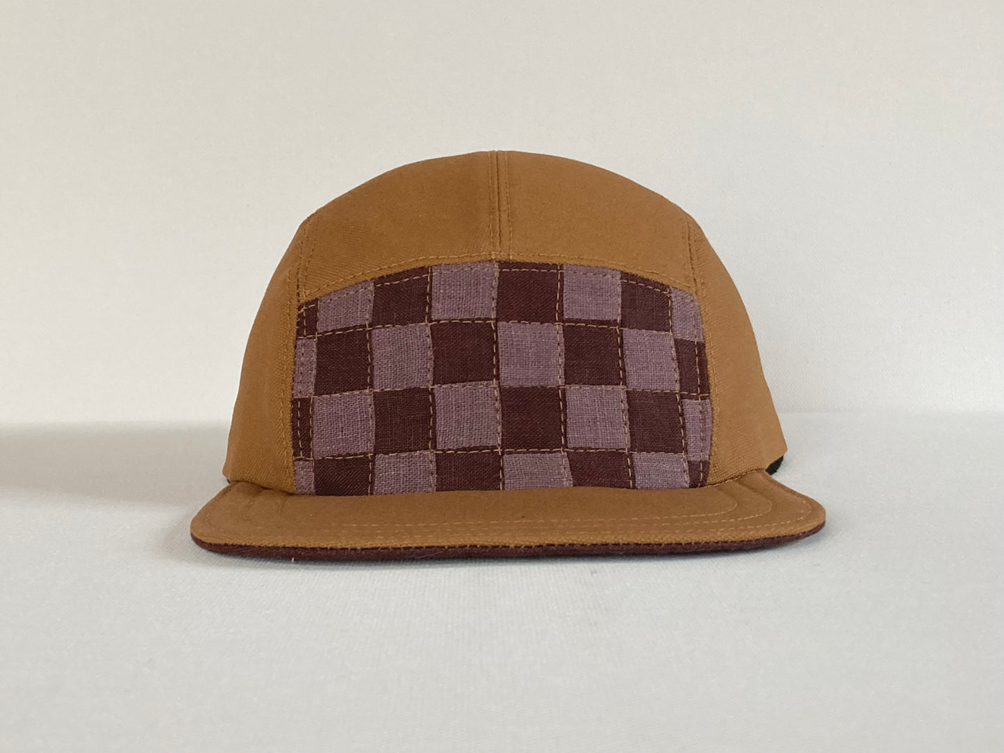 Quilted Camp Hat - Checkerboard Plum