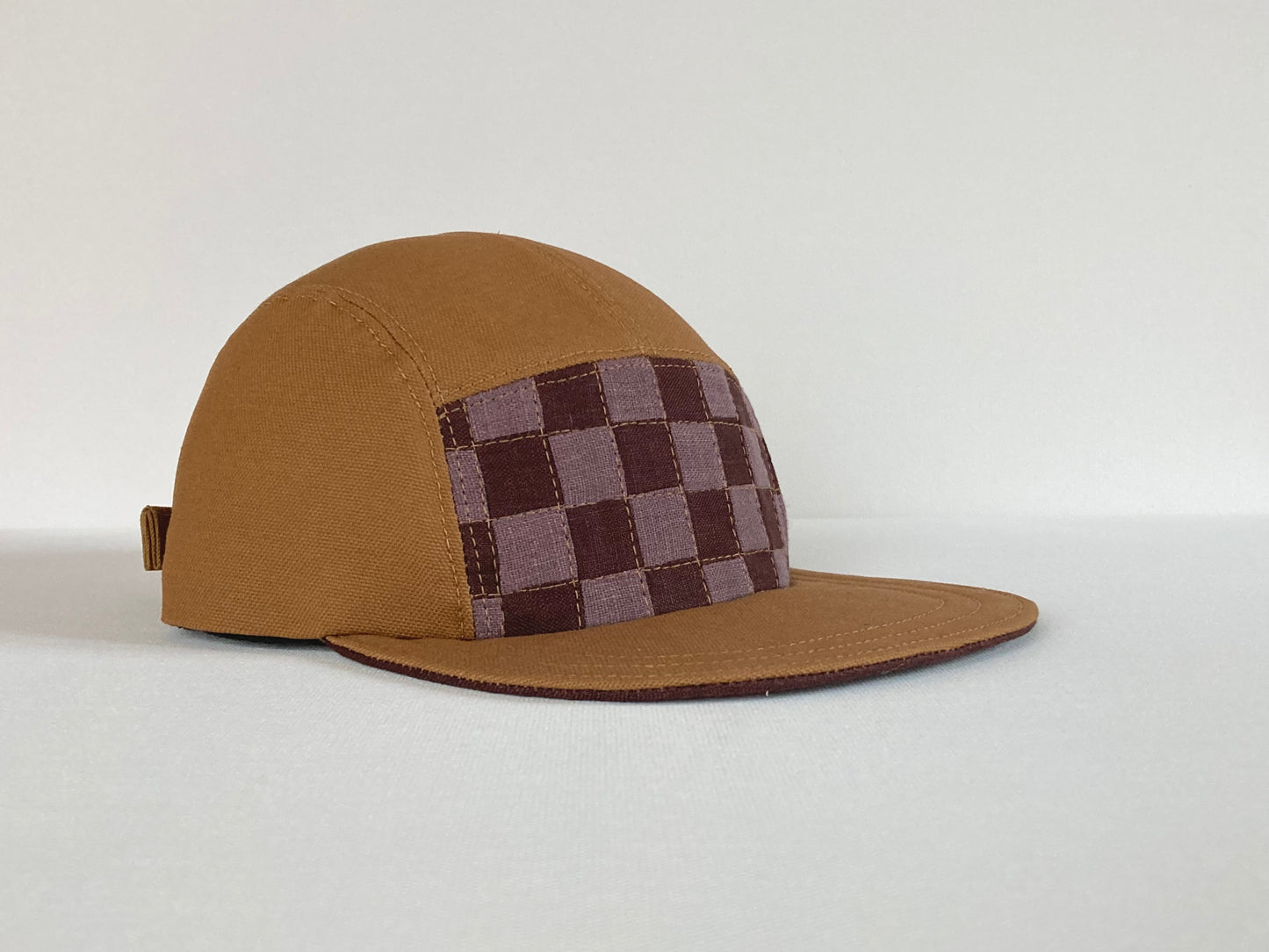 Quilted Camp Hat - Checkerboard Plum