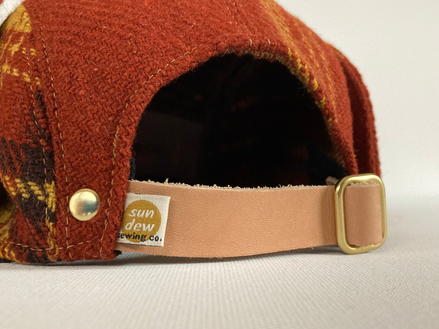 Wool Flap Cap -  Vintage Rust Plaid