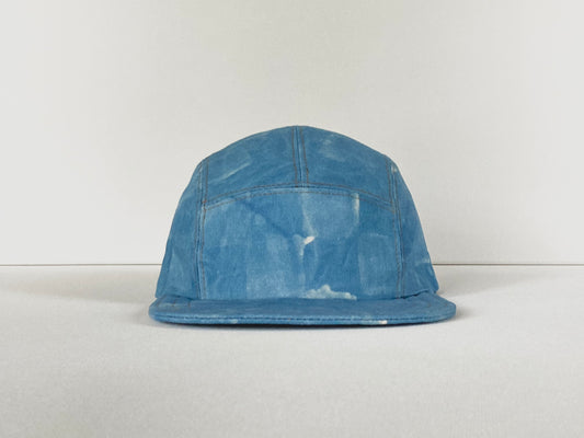 Naturally Dyed Camp Hat - Sky Blue Checkerboard Fade