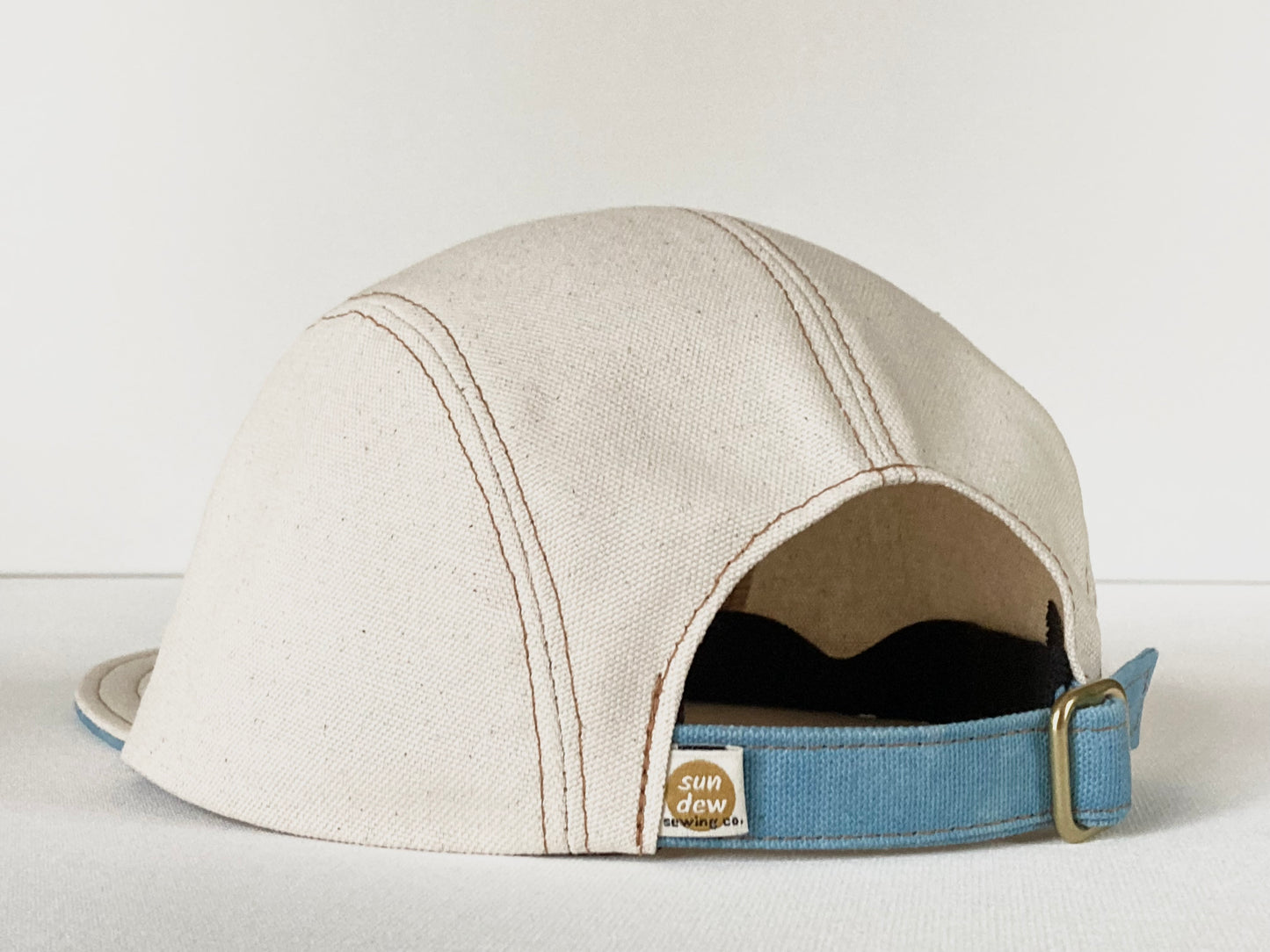 Naturally Dyed Camp Hat - Indigo Checkerboard