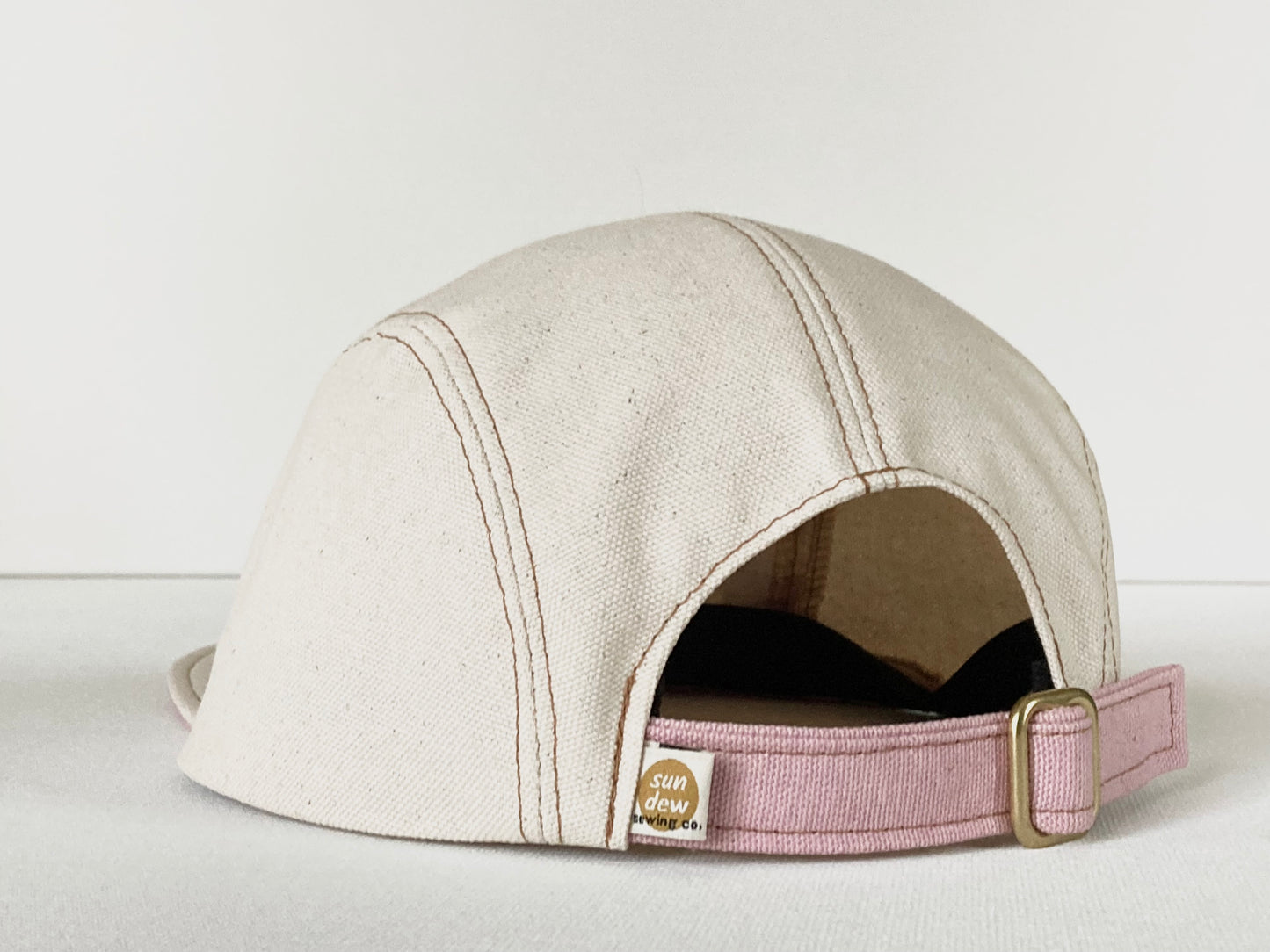 Naturally Dyed Camp Hat - Pink Checkerboard