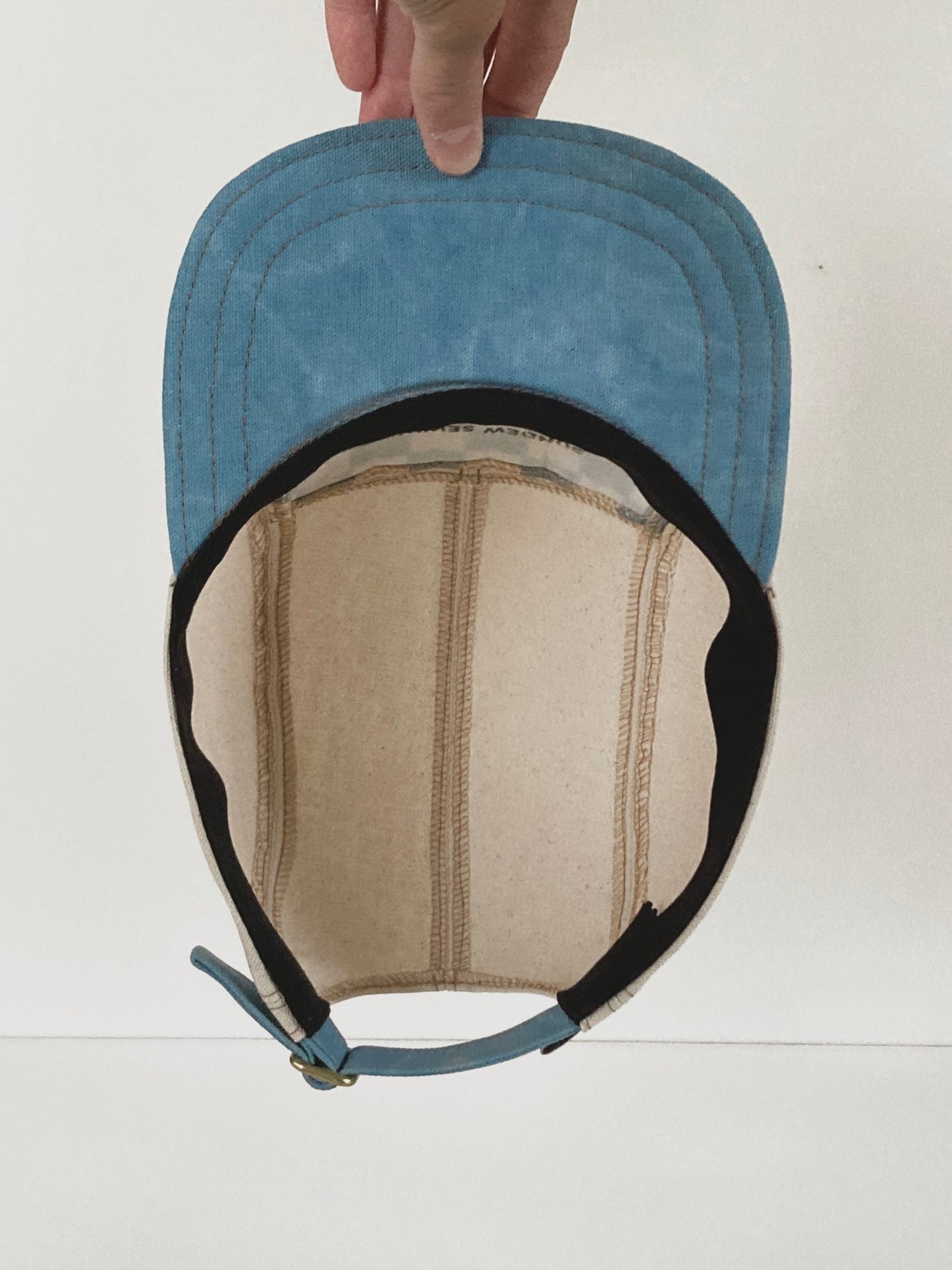 Naturally Dyed Camp Hat - Indigo Checkerboard