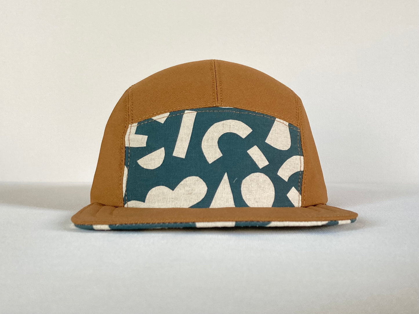 Kids’ Hand Printed Camp Hat - Spruce Geo