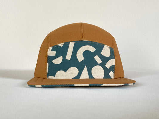 Hand Printed Camp Hat - Spruce Geo